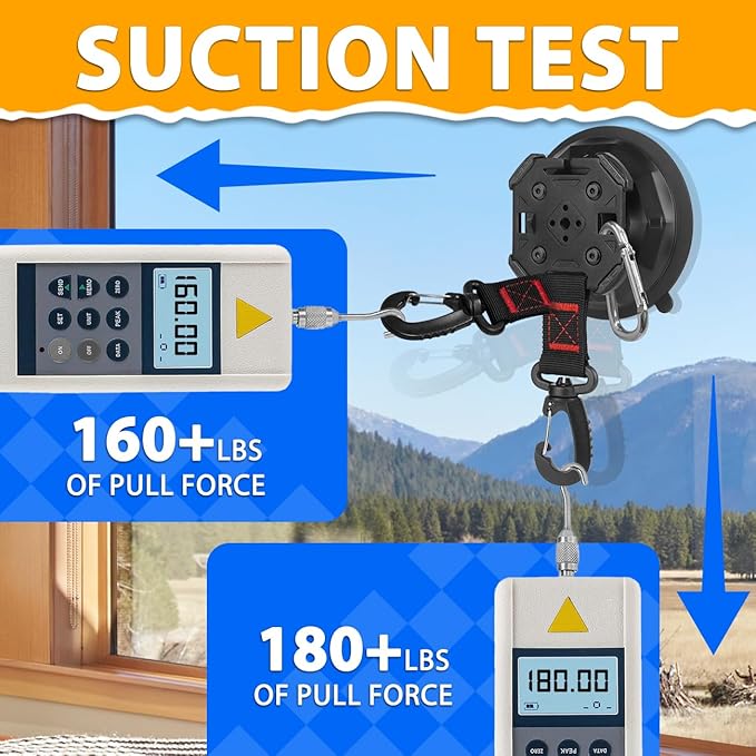 4PCS Upgrade Heavy Duty Rotating Vacuum Suction Cups Anchor Hooks With 4PCS Buckles ,Large Hook Suction Cup Hangers,Strong Suction Cup Hook for RV Awning Camping Outdoor,Window Suction Cups With Hook