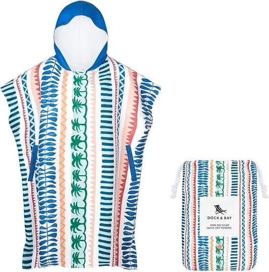 Dock & Bay Adult Poncho - Hooded Towel with Deep Pockets, Changing Robe - Quick Dry - Compact, Lightweight - Includes Bag