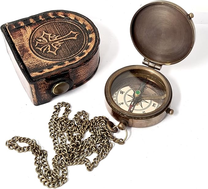 Brass Nautical - Brass Compass Engraved Gift for Son, Grandson, Daughter, Baptism, Confirmation Communion Godson Church Graduation Day