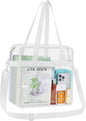 USPECLARE Clear Tote Stadium Approved, Security Travel & Gym Clear Bag for Work Sports Games Concerts