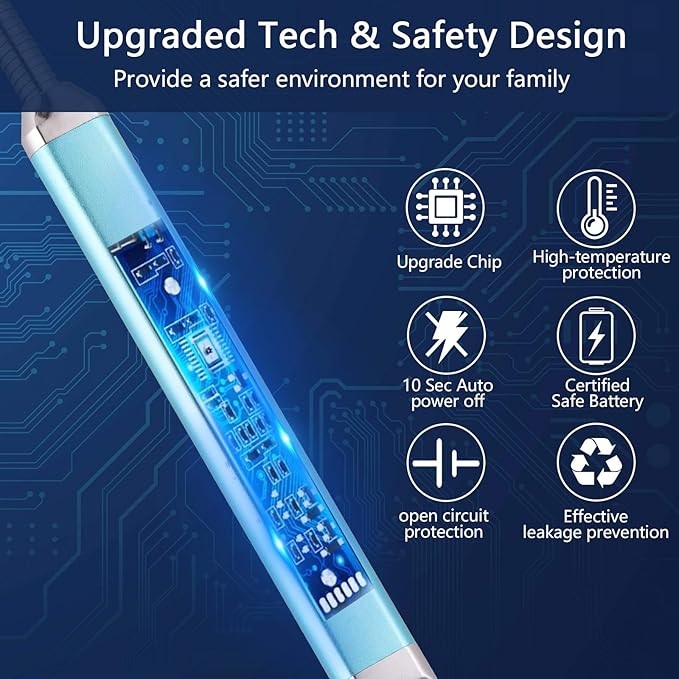 MEIRUBY Lighter Electric Candle Lighter Birthday Women's Day Gifts for Women Mom Wife Men, Long Electronic Rechargeable USB Lighter Arc Windproof Flameless Lighters for Candle Camping BBQ (Blue)