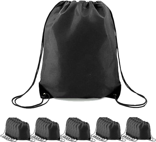 BeeGreen Drawstring Backpack Bags 20,30,50 Packs Reflective String Bags for Gym Sport Trip Cinch Sack DIY for Women Men
