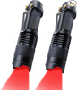 LED Red Light Flashlight High Power Single Mode for Astronomy Night Observation Aviation Outdoor Activities, 2-Pack