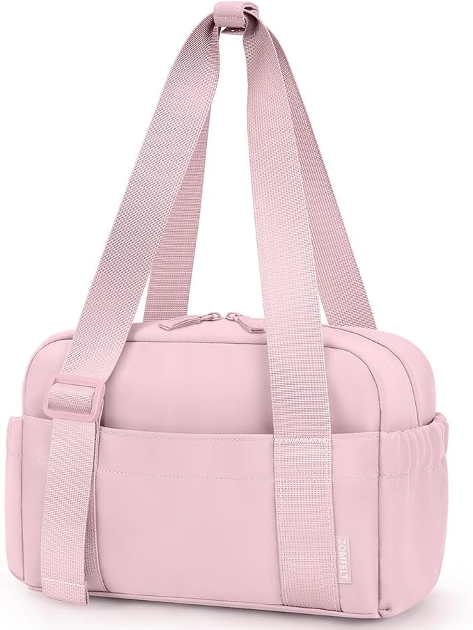 ZOMFELT Insulated Lunch Bag Women, Cute Lunch Tote Bag Lunch Box for Women, Leakproof Large Capacity Womens Lunch Bags with Adjustable Shoulder Strap for Work Office Outdoor Picnic Camping, Pink
