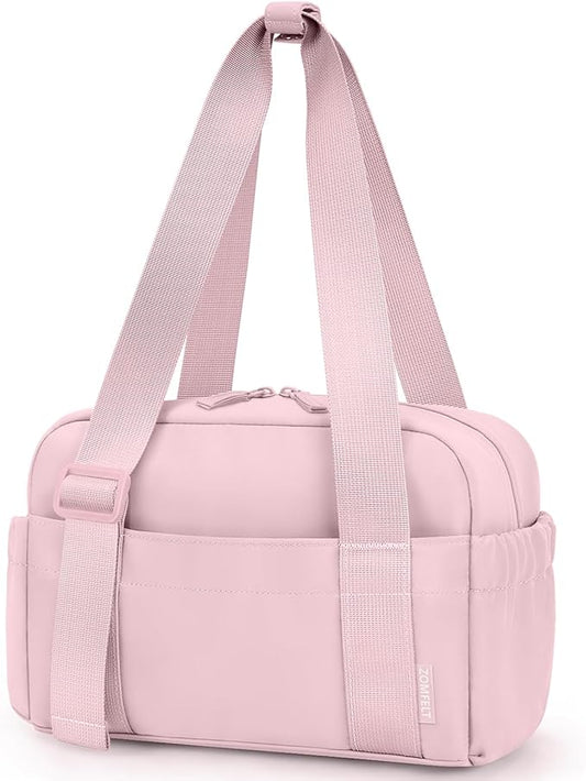 ZOMFELT Insulated Lunch Bag Women, Cute Lunch Tote Bag Lunch Box for Women, Leakproof Large Capacity Womens Lunch Bags with Adjustable Shoulder Strap for Work Office Outdoor Picnic Camping, Pink