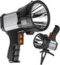 Super Bright Rechargeable Spotlight,Handheld Rechargeable LED Flashlight Ultra-Long Standby Lightweight Tactical Searchlight with USB Output Aluminium Alloy Golden Camping Light (White Light)