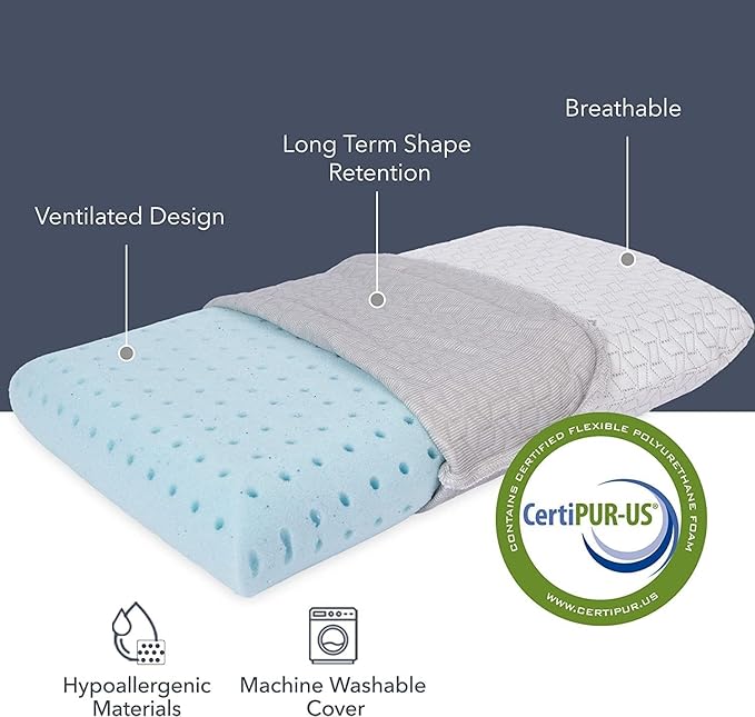 Vaverto Rose Pink Travel and Camping Pillow - Compressible Medium Firm Memory Foam, Viscose Made from Bamboo Cover, Machine Washable, Ideal for Backpacking, Airplane, Car Travel