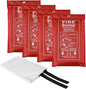4 Packs Emergency Fire Blankets - 40“x 40” Camping Fire Suppression Blanket for Grill, Fire Pit - Portable Fire Blanket for Kitchen, Apartment, Offices, Warehouse