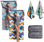 Hiturbo 2 Pack Microfiber Beach Towels,(71"x35") Oversized Sand Free Travel Towels Fast Drying Swimming Towel, Lightweight Compact Camping Towel Super Absorbent Pool Towel