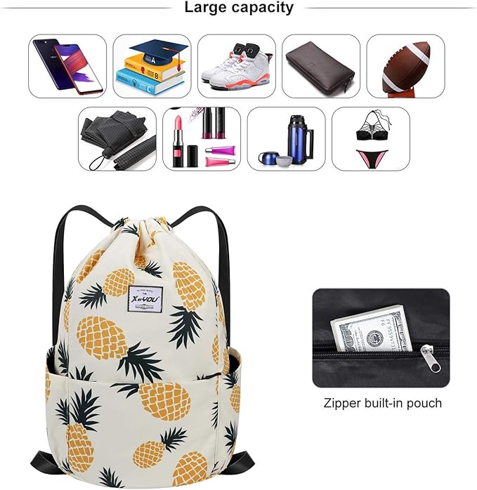 XEYOU Drawstring Sports Backpack Lightweight Gym Yoga Sackpack Shoulder Rucksack Casual Outdoor Daypack for Women and Men