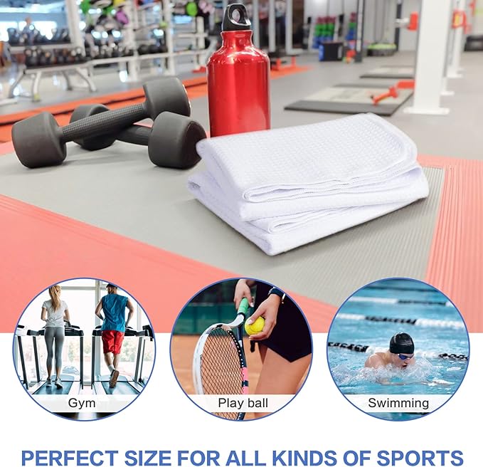 VIVOTE Microfiber Gym Towels Sports Sweat Towel Super Absorbent Ultra Soft Multi-Purpose Man Women Fitness Workout Travel Camping Hiking Yoga 16 Inch X 32 Inch