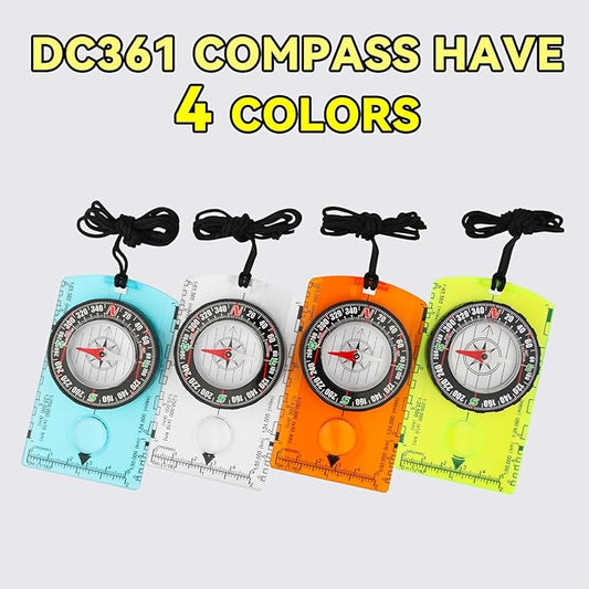 Orienteering Compass, Wilderness Survival Compass for Kids- Magnetic Gear Set Navigation Map- Backpacking Camping Hunting Survival