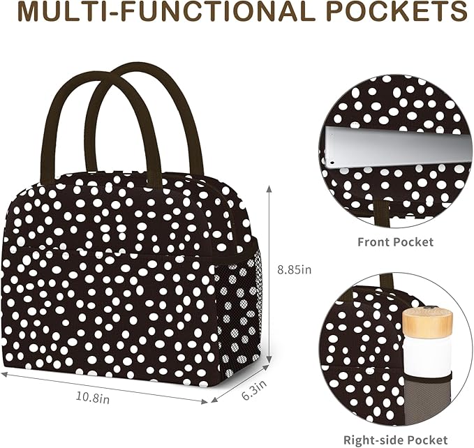 Lunch Bag Lunch Box for Women Men Reusable Insulated Lunch Tote Bag,Leakproof Thermal Cooler Sack Food Handbags Case High Capacity for Travel Work Picnic Beach