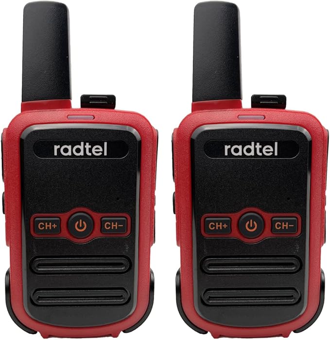 Radtel RT12 Rechargeable Walkie Talkies for Adults Long Range Handheld FRS Two Way Radio 16CH Handsfree VOX for Camping Hiking (Red)