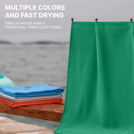 Microfiber Towel 60” by 36” for Camping, Yoga, Gym, Travel - Highly Absorbent Cleaning Cloth, Quick Drying Lightweight Material - Lint Free, Scratch Free Towels Washable and Reusable