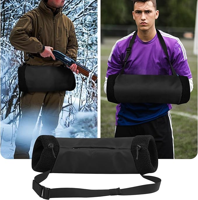 Xxerciz Football Hand Warmer Pouch, Hand Warming Pouch Durable Nylon Belt Hand Muff Warmer with Adjustable Strap and Zipper Pocket, Perfect for Camping Football Hiking Hunting