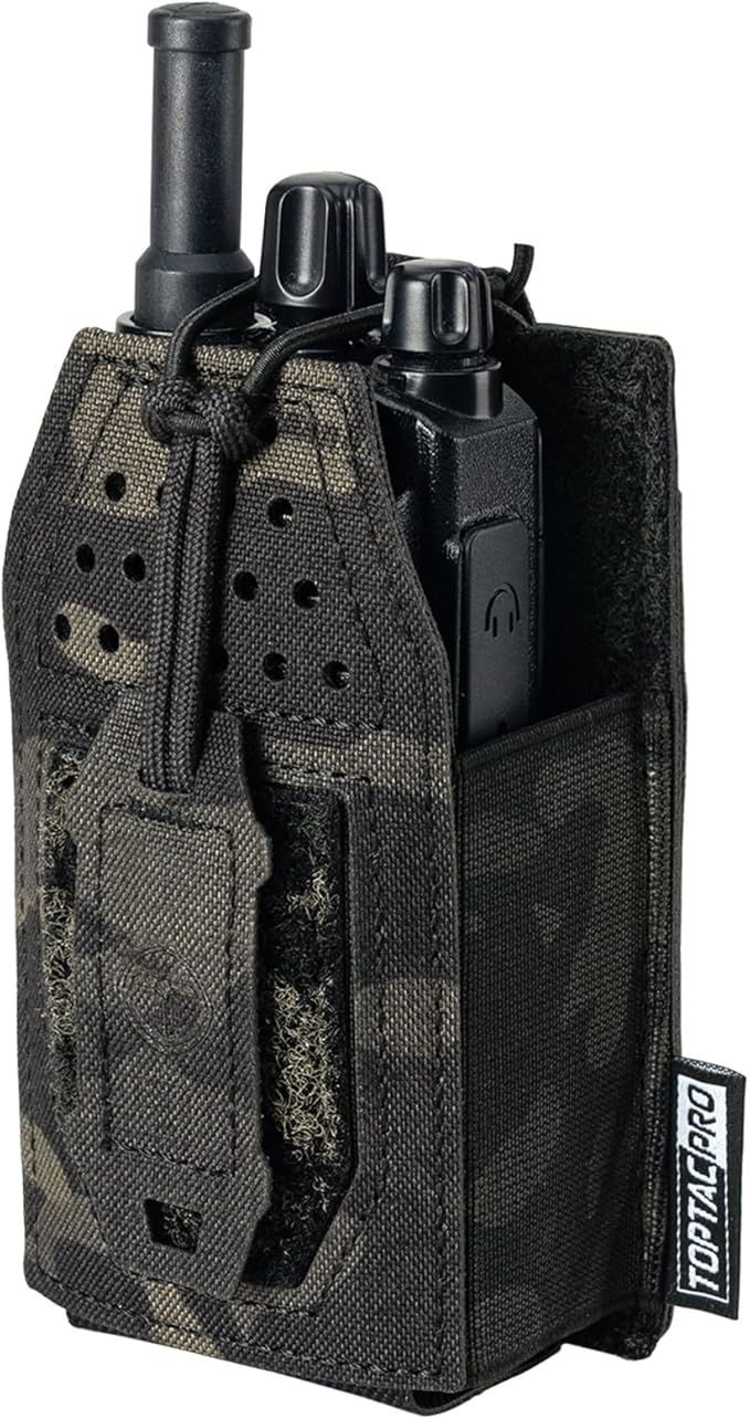 Tactical Radio Holster Molle Radio Pouch Universal Radio Holder for Walkie Talkie Motorola BaoFeng UV-5R BF-F8HP Adjustable Storage Rifle Magazine Pouch(Multi-camo Black)