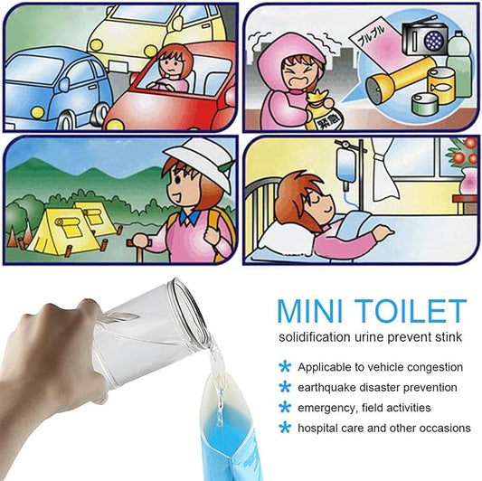 Disposable Urine Bags Camping Pee Bags for Travel Urinal Toilet Super Absorbent Traffic Jam Emergency Portable Urine Bag Pee Bags Car Toilet for Men Women Children Brief Relief, 10 Pieces