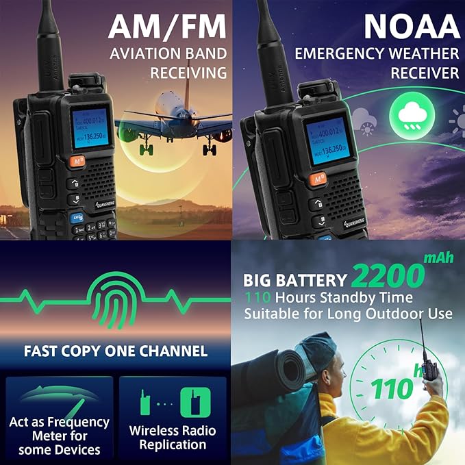 Quansheng UV-5R Plus Walkie Talkies for Adults Long Range - 2 Way Radios Rechargeable,Hiking Accessories Camping for Hams with NOAA Weather Alert,VOX, CTCSS/DCS, Charge-Base;