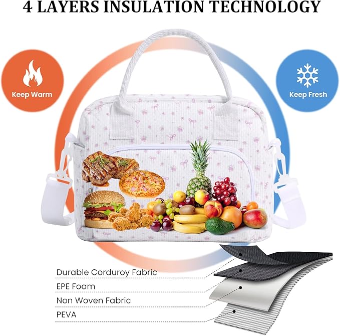 Insulated Lunch Bag for Women Men Large Reusable Lunch Box Adult Leakproof Portable Cooler Tote Bags for Work Picnic