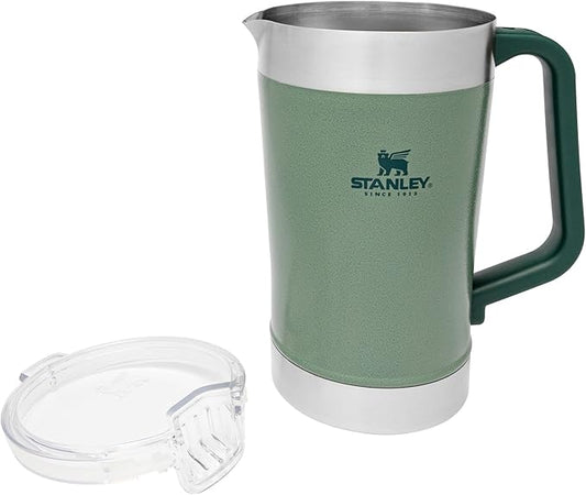 Stanley Stay-Chill Pitcher 64 oz | Cold Water, Beer, and Drink Pitcher with Lid | Large Capacity Durable Beverage Container with Handle | Insulated Stainless Steel | BPA-Free