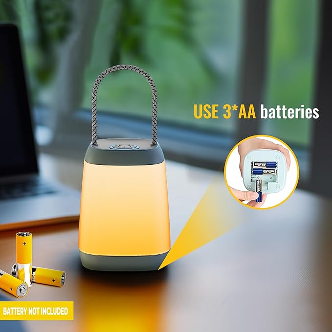 2 Pack LED Camping Light, Battery Powered LED Tent Lantern with 3 Modes, Portable Night Light for Camping, Hiking, Emergency, Backpacking, Indoor and Outdoor Use