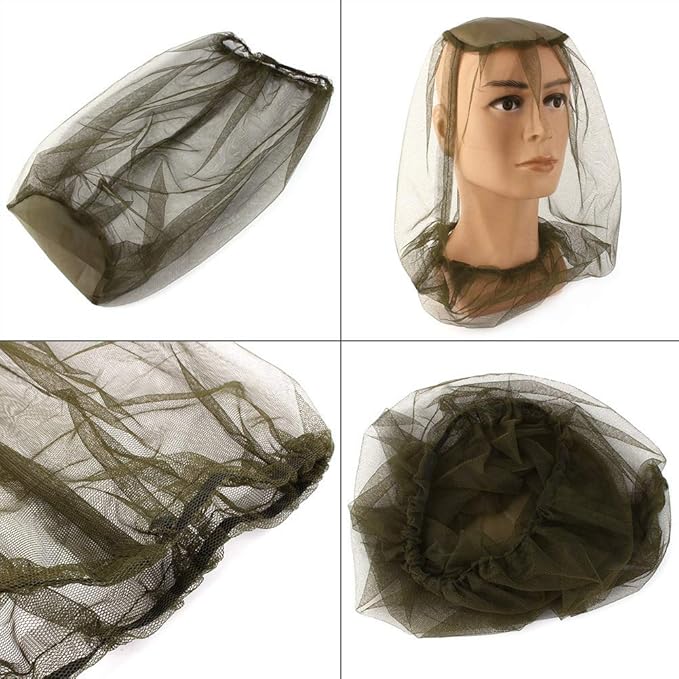 BORDSTRACT Mosquito Head Net Mesh, Mosquito Netting, Preventing Bugs Gnats Midges Biting, Face Neck Screen Net for Camping Fishing Hiking Outdoor Activities