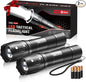 LED Flashlights High Lumens 2 Pack, Powerful Tactical Flashlight With 3 Modes, Pocket Small Flash Light, Waterproof Zoomable Flashlights for Home Emergencies, Camping Essentials (Battery Included)…