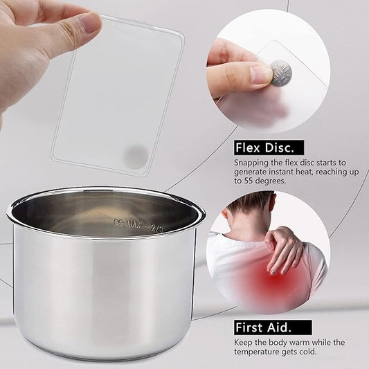 Reusable Pocket Hand Warmers,Reusable Snap Heat Pack, Hand Warmers Click, Hand Warmers Boil Click Heat Pocket Hand Warmer, Pouch Gel Hand Warmers Cute Long Lasting Warmth for Camping, Outdoor,White