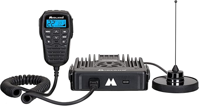 Midland - MXT575 MicroMobile® - 50 Watt GMRS Radio - Two-Way Radio - NOAA Weather Scan & Alert - 15 High Power GMRS Channels - Fully Integrated Control Mic