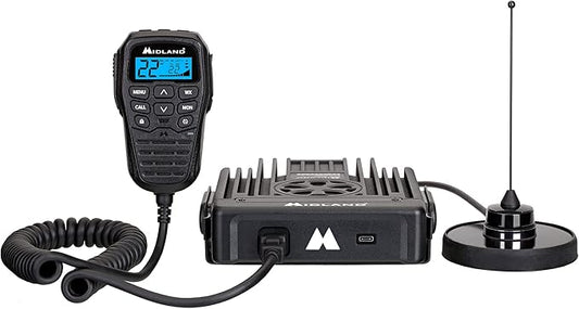 Midland - MXT575 MicroMobile® - 50 Watt GMRS Radio - Two-Way Radio - NOAA Weather Scan & Alert - 15 High Power GMRS Channels - Fully Integrated Control Mic