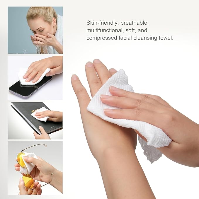 Mini Compressed Towels are Expandable Towels,Compressed Towel Tablets can be Travel Compressed Facial Towels,Camping Compressed Towelettes,Home Beauty Wipes-Soft, Durable,Thickened Reusable(60PCS)