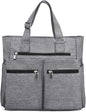 VOLGANIK ROCK Canvas Tote Bag Waterproof Nylon Multi Pocket Shoulder Bags Laptop Work Bag Teacher Purse Handbag for Women Men