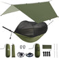 Miztli Camping Hammock -Portable Hammock w/Spacious Net & Tree Straps w/Adjutable Loops,Double and Single Hammock for Outdoor, Hiking, and Travel