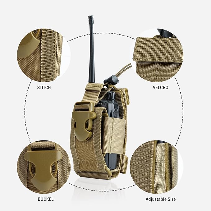 VIPERADE Radio Holster, MOLLE Radio Pouch for Vest, Universal Walkie Talkie Holster Radio Holder for Duty Belt, Police Radio Holder Tactical Radio Pouch for Baofeng, Motorola