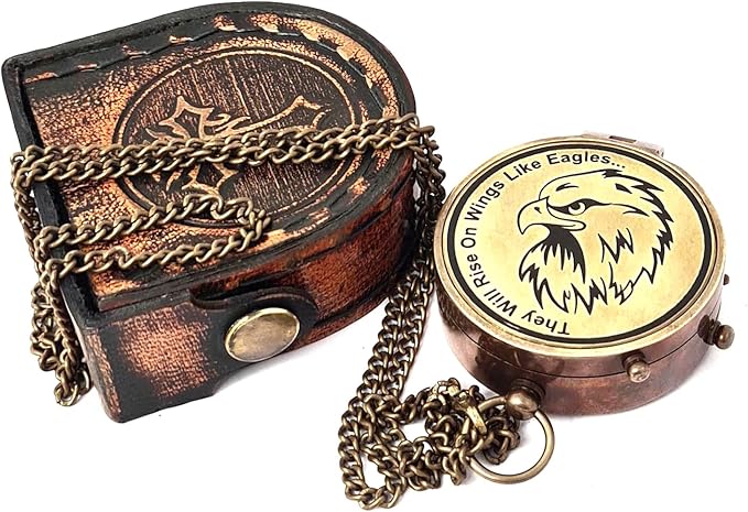 Brass Nautical - Brass Compass Engraved Gift for Son, Grandson, Daughter, Baptism, Confirmation Communion Godson Church Graduation Day