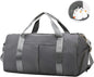 Gym Bag for Men Women with Separation for Wet and Dry, Shoe Storage, Waterproof Travel Duffle Bag for Gym, Swimming, Yoga, Sports (Grey)