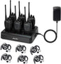 Walkie Talkies for Adults Long Range Rechargeable 2-Way Radio Walkie Talkie with 6-Bank Gang Charger and Spare Batteries (6 Pack)