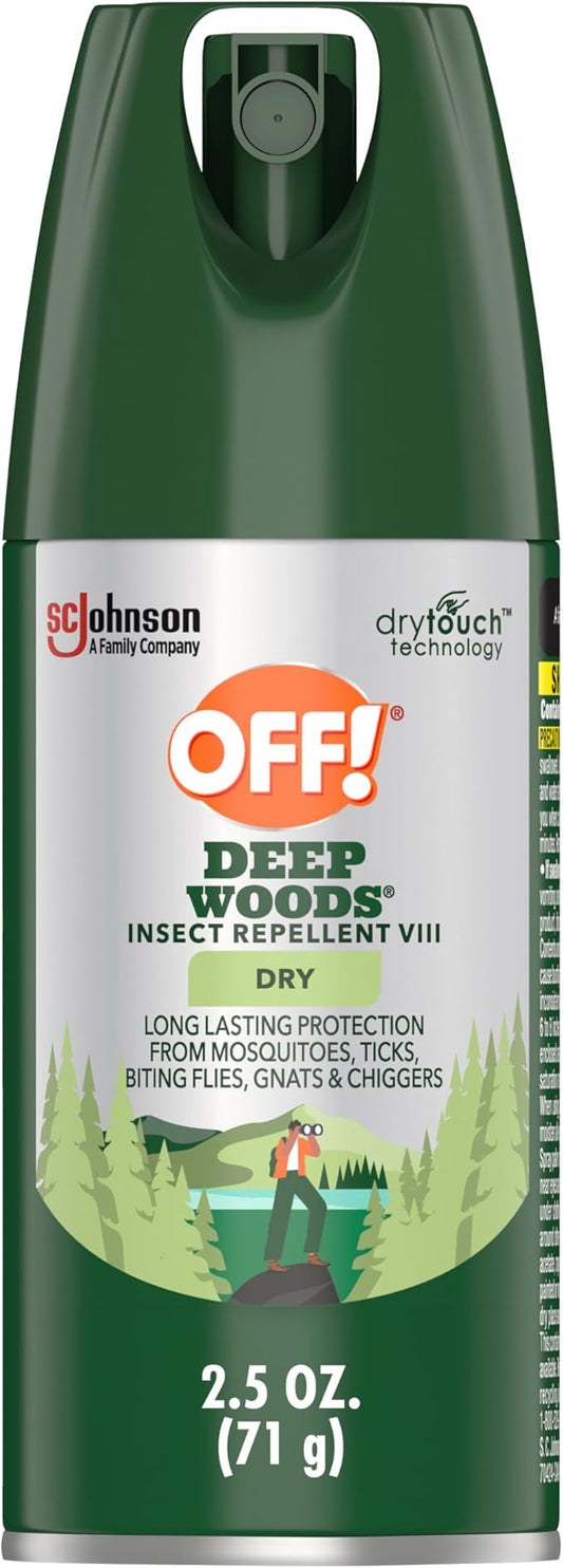 OFF! Deep Woods Travel Size Insect Repellent Aerosol, Dry, Non-Greasy Formula, Bug Spray with Long Lasting Protection from Mosquitoes, 2.5 oz