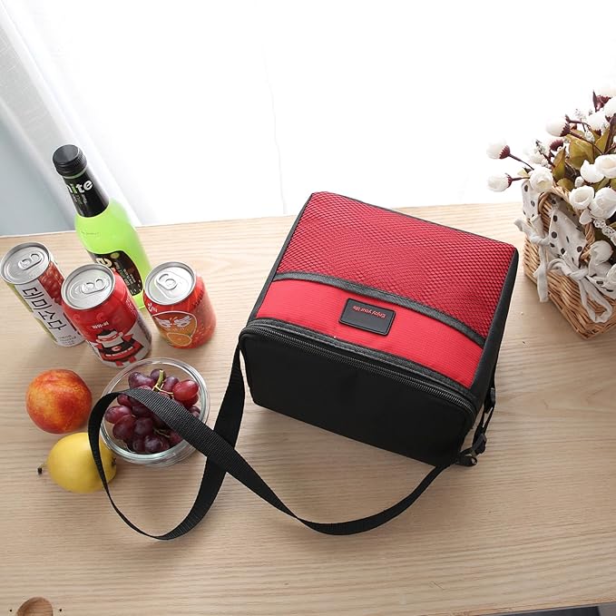 Nanxson 5L Lunch Bag Leakproof Thermal Cooler Lunch Box Adult Waterproof Insulated Lunch Tote Bag (5L,Red)