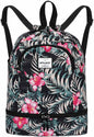Dry Wet Drawstring Backpack with Shoe Compartment for Women Adjustable Gym Bag