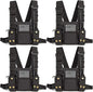 Radio Shoulder Holster Chest Harness Holder Vest Rig for Two Way Radio Chest Front Pack Pouch Walkie Talkie Case with Front Pouches for Kenwood Arcshell Retevis Baofeng UV-5R F8HP UV-82 888S (4Pack)