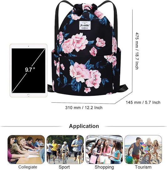 XEYOU Drawstring Sports Backpack Lightweight Gym Yoga Sackpack Shoulder Rucksack Casual Outdoor Daypack for Women and Men