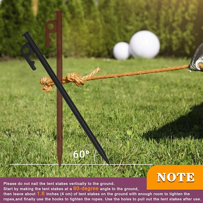 8 inch Heavy Duty Tent Stakes,Metal Camping Stakes for Outdoor Canopy and tarp ,10 Pack with Portable Bag