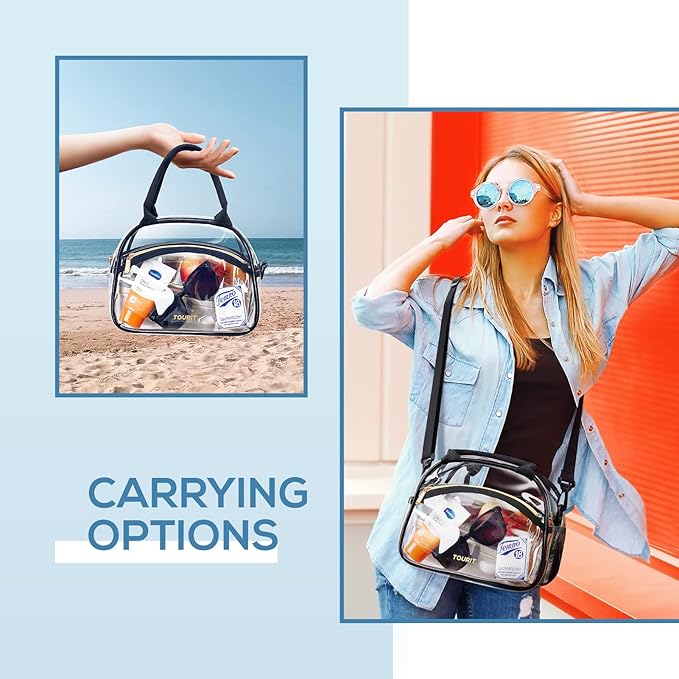 TOURIT Stadium Approved Clear Lunch Bag Transparent Bag with Adjustable Strap Clear Lunch Box for Women Men Work