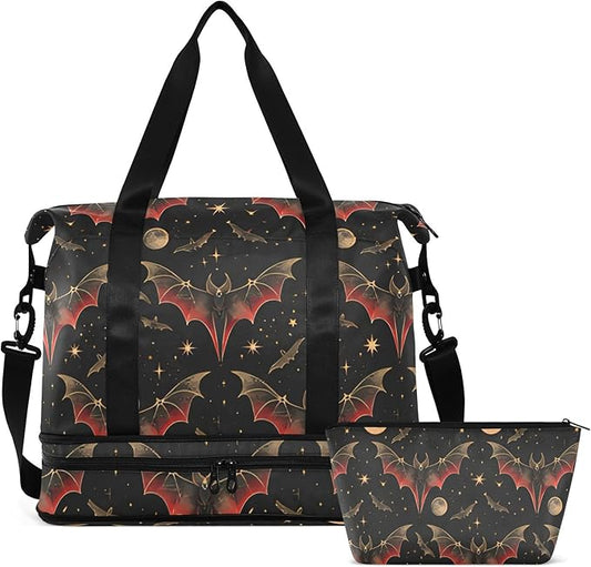 Women's Weekender Duffle Bag for Travel and Gym with Toiletry and Shoes Compartment