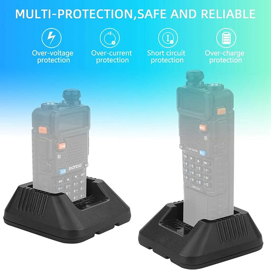 BAOFENG uv-5r charger,original desktop walkie talkie charger with US Adapter 100v-240v for BAOFENG BF-F8HP UV-5X3 5RA 5RB 5RC 5RD 5RE 5REPLUS radio accessories (1Pack)