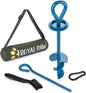 Dog Tie Out Stake - Heavy Duty Dog Stake for Large Dogs up to 125 lbs, Dog Stakes for Outside, Dog Anchor, and Dog Gadget | Use Any Dog Tie Out Cable or Dog Yard Leash (MBA1-Azure Blue)