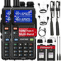 BAOFENG UV-5RM 10W Ham Radio, GMRS Handheld Radio Long Range with Tactical Antenna, Portable Two Way Walkie Talkie for Adults 5RM Multi-Band Radio with Air Duct Earpiece & 2500mAh Type-C Battery
