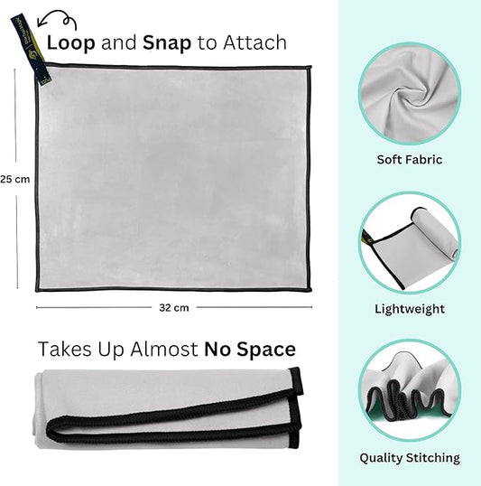 Backpacking Ultralight Quick Dry Microfiber Soft Fast Drying Hand and Face Towel Wash Cloth Camping Yoga Hiking Active Lifestyle Small (Gray)